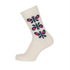 Bengt & Lotta Socks - Butterfly, White
