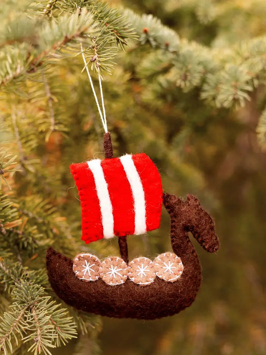 Felt Ornament Viking Ship, Denmark