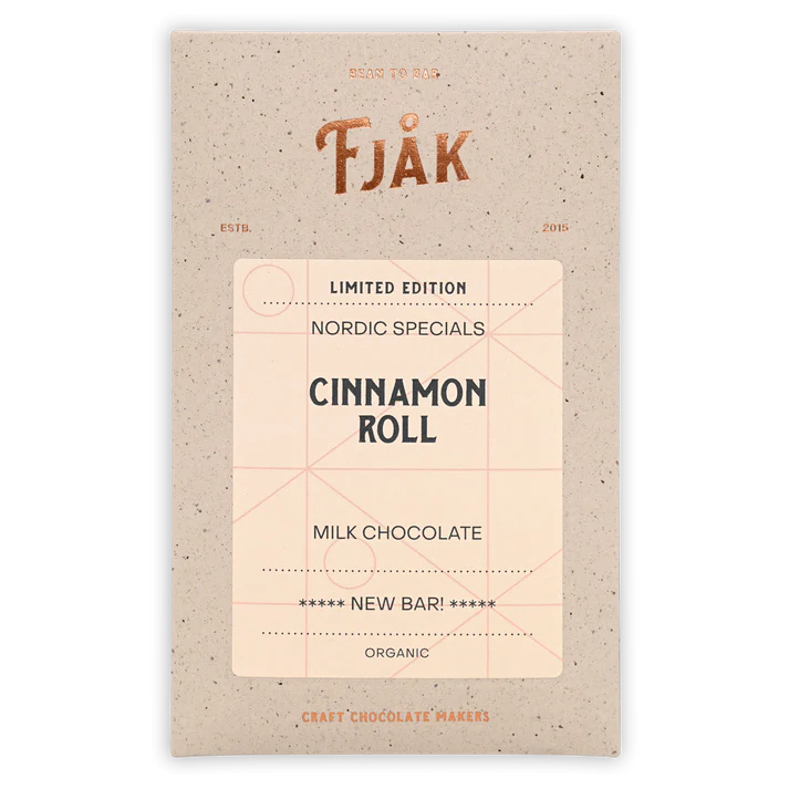 Fjåk Limited Edition Cinnamon Roll Milk Chocolate Bar