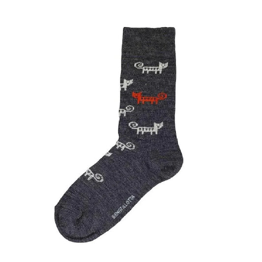 Bengt & Lotta Socks - Cats, Dark Gray