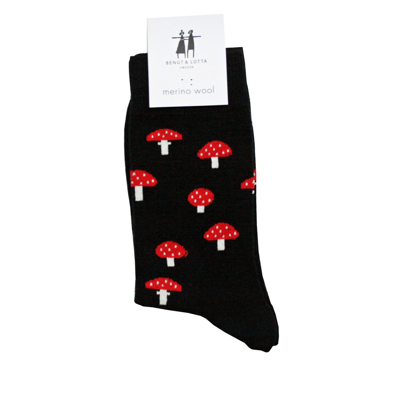 Bengt & Lotta Socks "Mushrooms, Black"