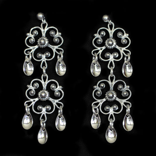 Two-Tier Clover Sølje Earrings by Hasla