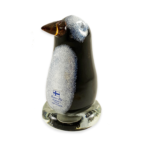 "Penguin" Glass Decor Piece, Finnish