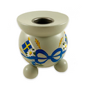 "Swedish Flags" Painted Candle Holder, Sweden