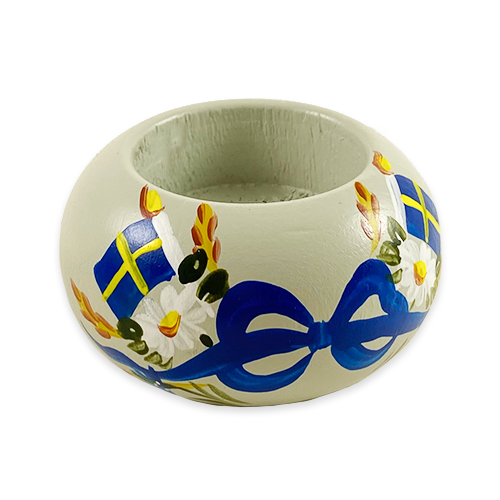 Swedish Flags  Painted Candle Holder