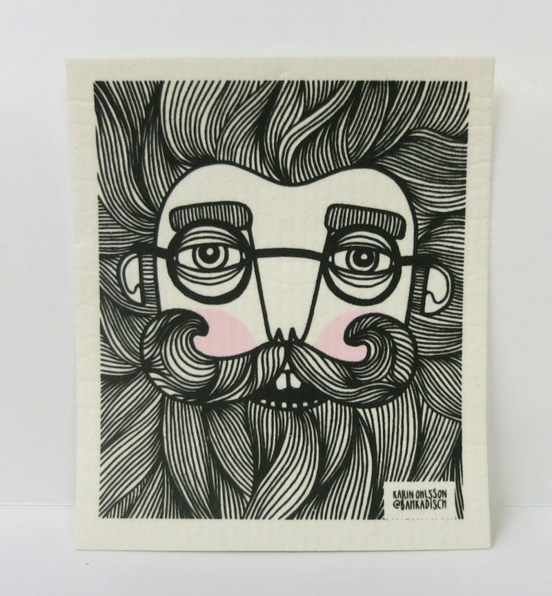 Bearded Man Swedish Dishcloth