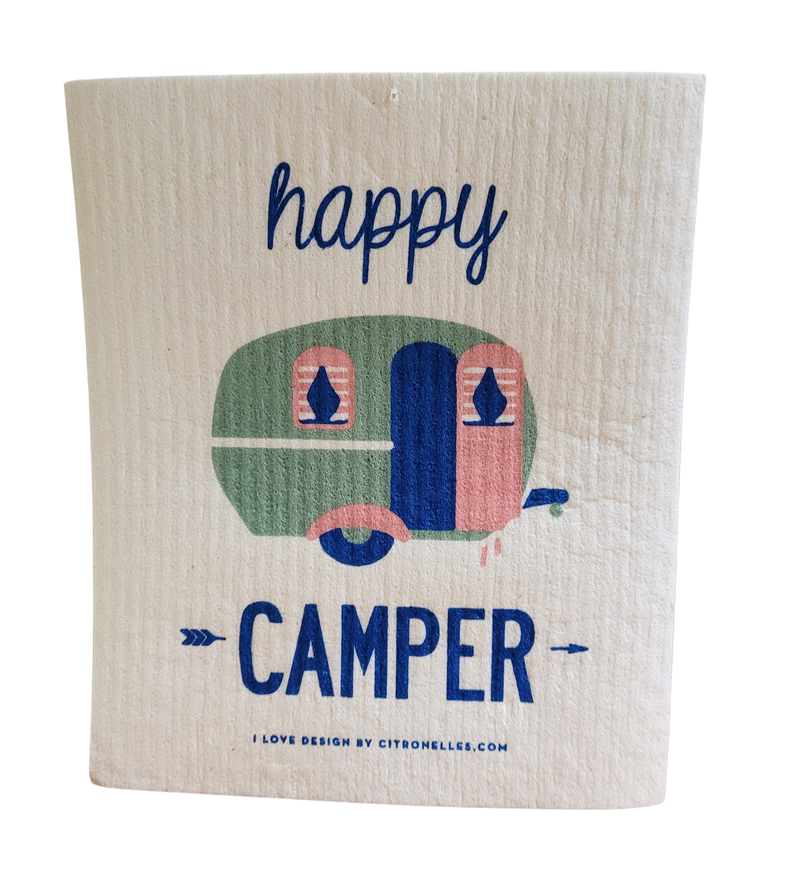 "Happy Camper" Swedish Dishcloth