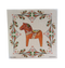 Red Dala Horse with Rosemaling Swedish Dishcloth
