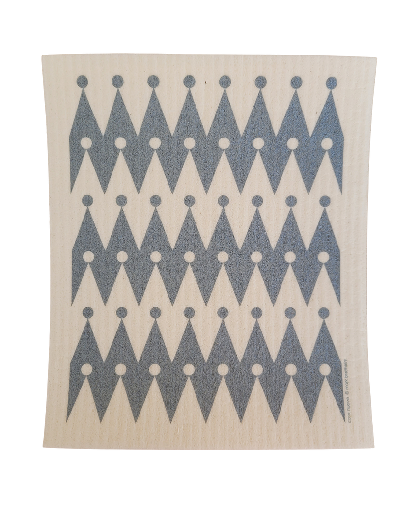 Silver Zig-zag pattern Swedish Dishcloth