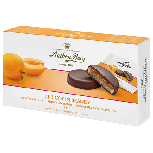 Apricot in Brandy Marzipan Chocolates