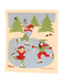 Kids Ice Skating Swedish Dishcloth