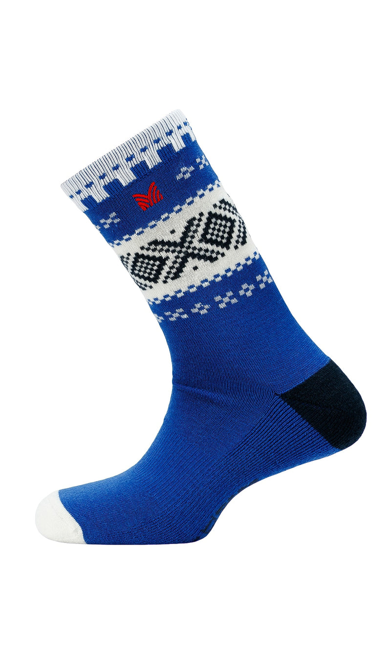 Cortina Pattern Wool Crew Cut Socks