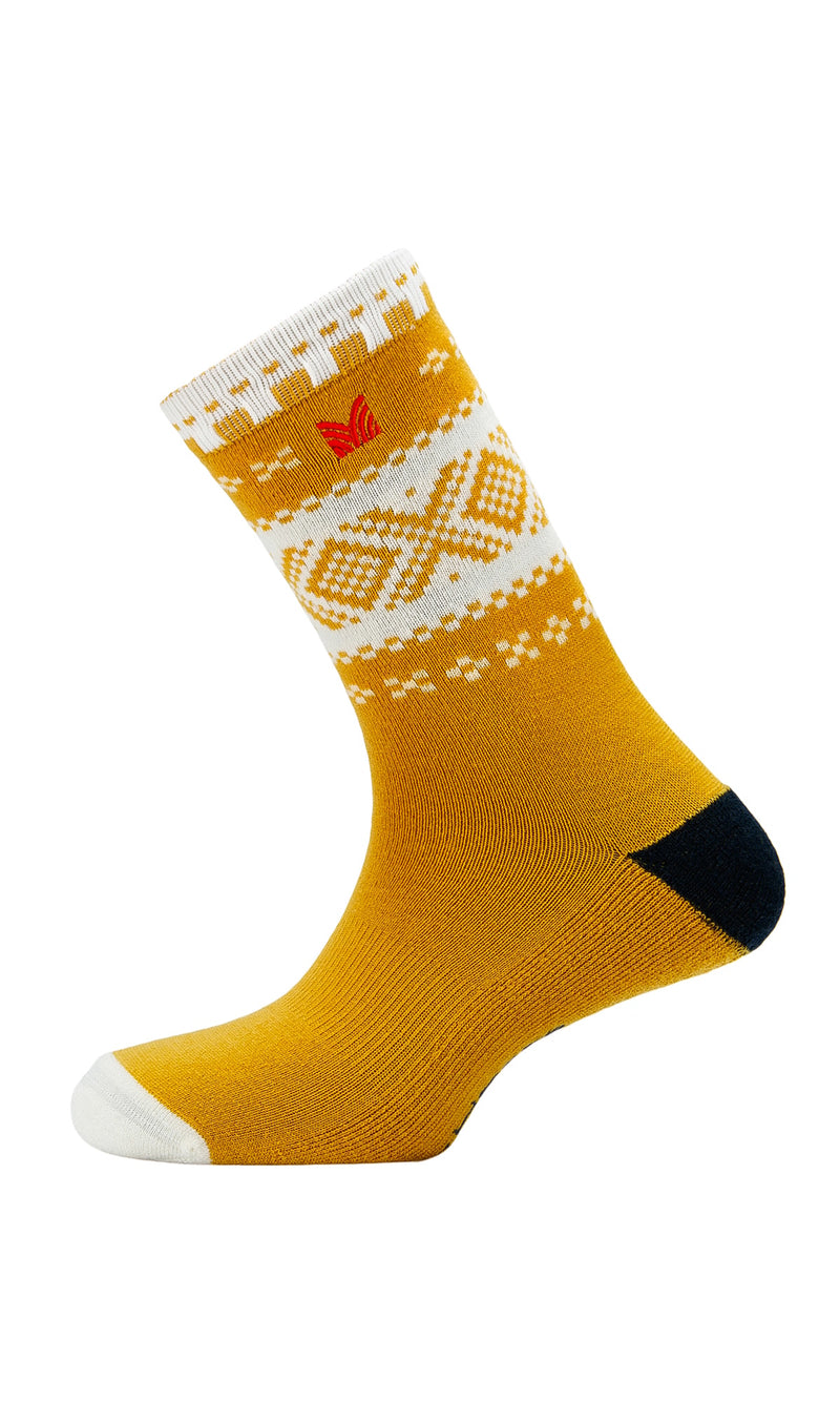 Cortina Pattern Wool Crew Cut Socks