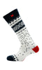 Cortina Pattern Wool Socks Knee High - Offwhite