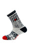 History Pattern Wool Crew Cut Socks - Offwhite