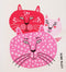 Lotta Spjute Pink Cats Swedish Dishcloth