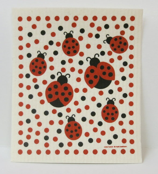 Ladybugs Swedish Dishcloth