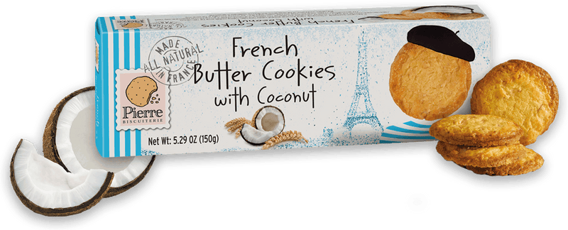 French Butter Cookies with Coconut