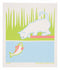 Cat and Koi Swedish Dishcloth
