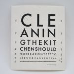 "Clean in the Kitchen" Eye chart Dishcloth