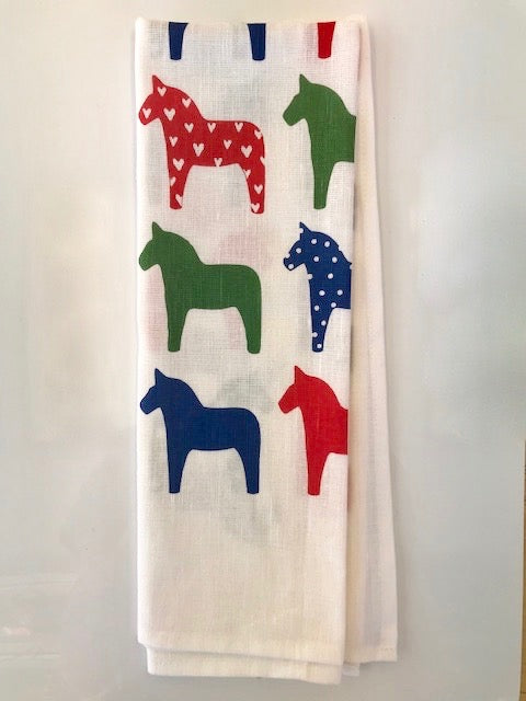 Kitchen Towel - "Dala Horses"