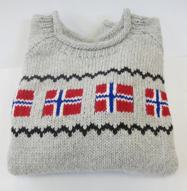 Grey Norwegian Flag Sweater