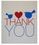 "Thank You" Birds Swedish Dishcloth