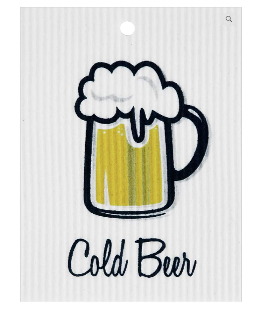 "Cold Beer" Swedish Dishcloth
