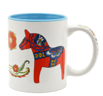 Floral Dala Horse Mug