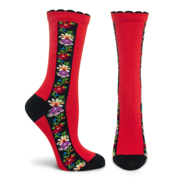 Nordic Stripe Sock - Red