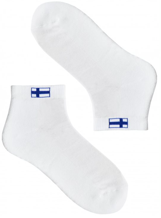White Finnish Flag Ankle Socks