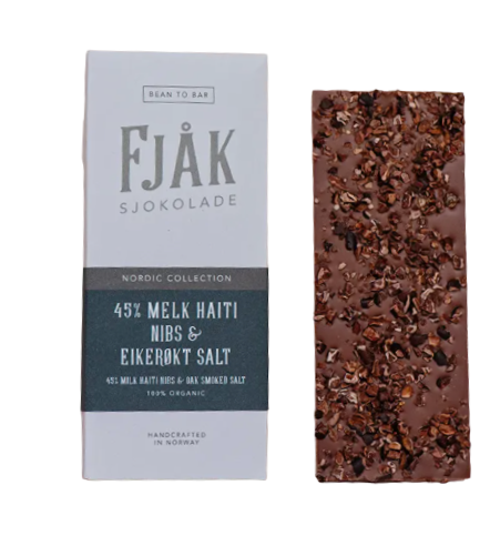 45% Chocolate with Nibs & Oak Smoked Salt