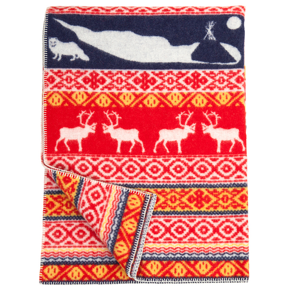 "Sarek, Multi Color" - Woven Wool Blanket