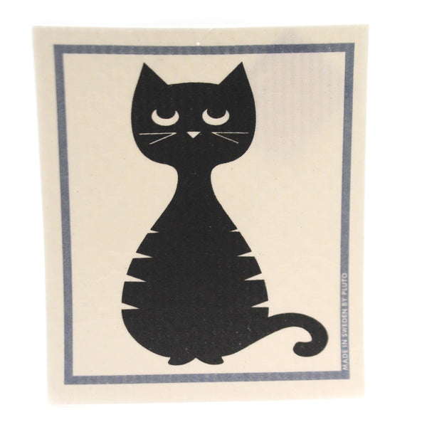 Black Cat Swedish Dishcloth