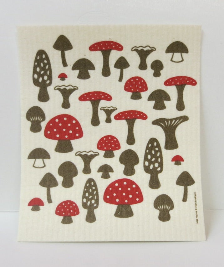 Mushrooms Swedish Dishcloth