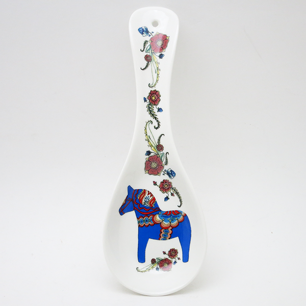 Porcelain Spoon Rest - Blue Dala