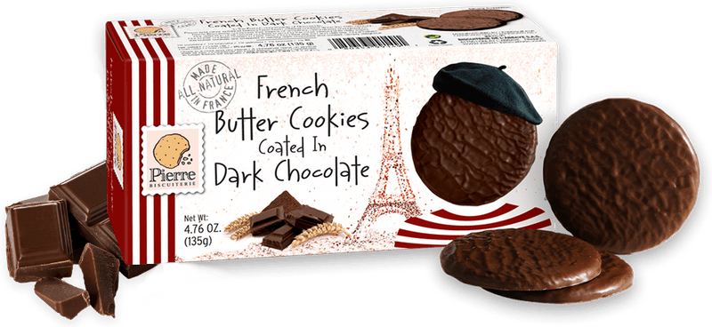 French Butter Cookies w/ Dark Chocolate