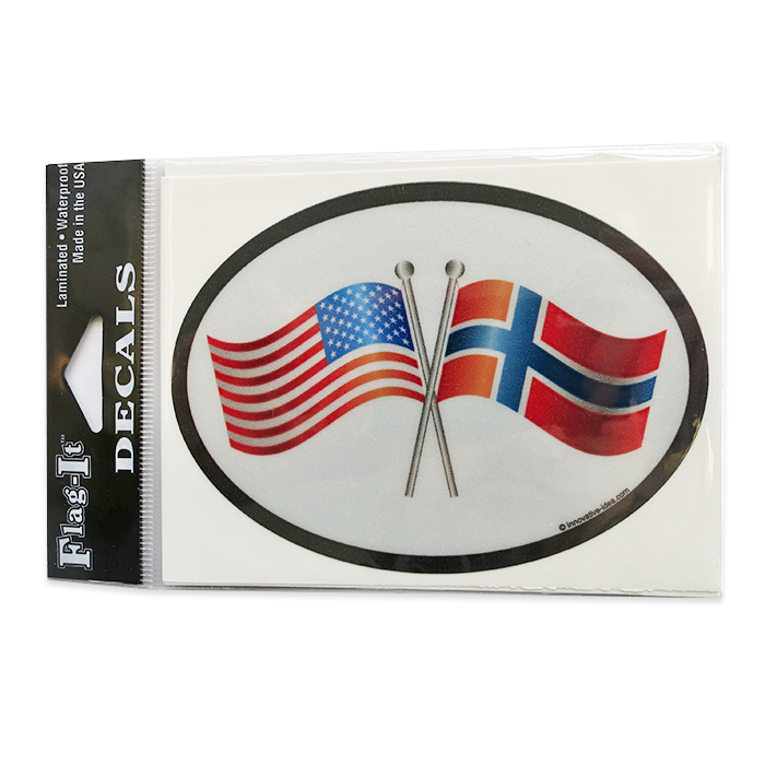 Oval Decal - Norway/USA Friendship