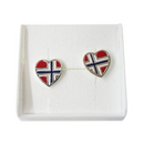 Silver Earrings, Flag Heart (Norway)