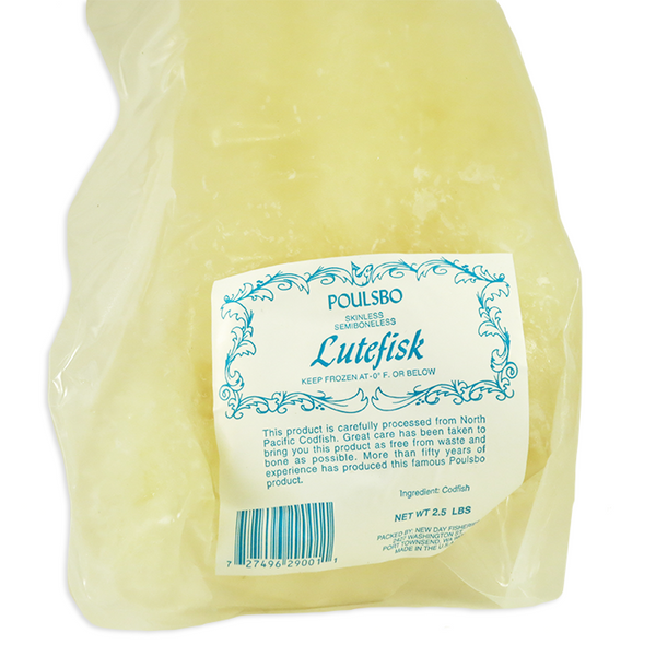 Lutefisk (frozen in pkg approx. 2.5 lbs), PRICE IS PER PACKAGE (PERISHABLE)