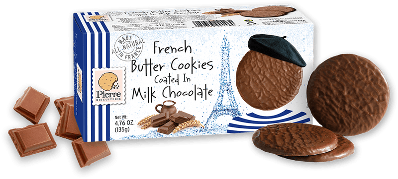 French Butter Cookies w/Milk Chocolate