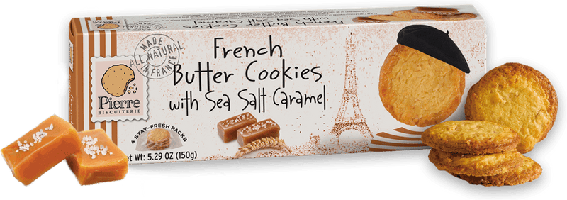 French Butter Cookies with Sea Salt Caramel