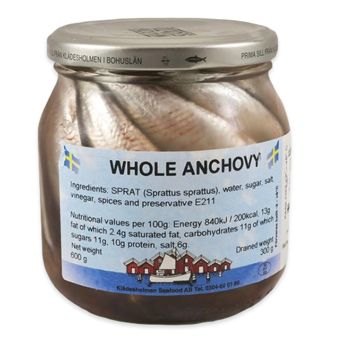 Whole Anchovies, Glass Jar (20 oz) PERISHABLE